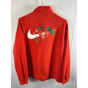 Nike Red Sweatshirt with Floral Design